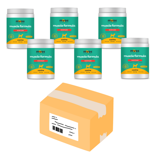Case of MYOS Canine Muscle & Joint Formula with Green Lipped Mussel (6 x 6.98 oz Canisters)